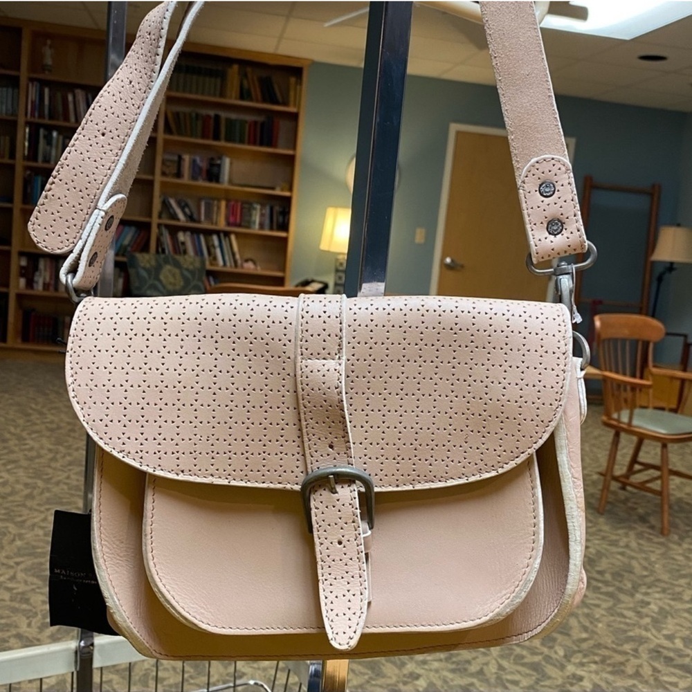 NWT Maison Scotch leather pioneer crossbody bag Pink